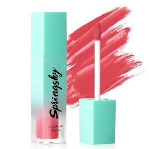 Liquid Blush, Soft Moisturizing Matte Blush, Blendable Face Blush for Cheeks, Long-Wearing Smudge-Proof Natural Blush Liquid - 01 Coral Peach
