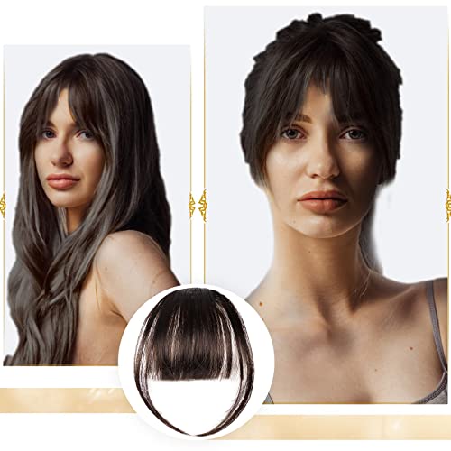 360 Wig with Bangs Clip Bangs Extension French Bangs With Clip In Bangs Wig Women'S Natural Color Washable Dyeable Hair Color Wax (H, One Size) - Image 5