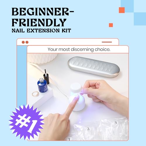Gel Nail Tips 500Pcs Coffin Long Fake Nails with 7.5ml UV Nail Glue & Smart Gel Nail Lamp โ Easy DIY Nail Art, Durable Acrylic Nail Tips, Quick-Dry Soak off Multi-Use Glue for Home Manicure - Image 9