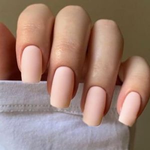 GLAMERMAID Medium Square 24 Pcs Nude Matte Reusable Acrylic Press-On Nail Set