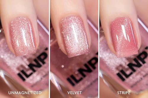 ILNP Pink Suede - Delicate Pink Magnetic Holographic Nail Polish - Image 6