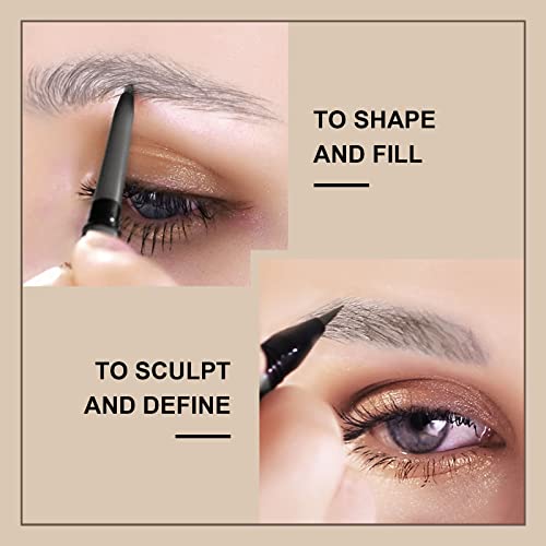 2 in 1 Microblading Eyebrow Pencil Tint 1.5mm Pen Waterproof 24h Long-lasting (3# Dark grey) - Image 3