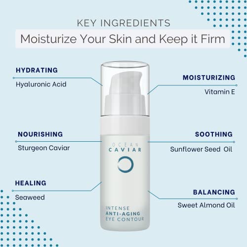 Noche Y Dia Caviar Eye Cream - Anti Aging Moisturizer Lotion with Hyaluronic Acid - Reduce Appearance of Wrinkles, Bags, Puffiness, and Circles - Natural Collagen Boost - 30mL (1.02 fl oz) - Image 2