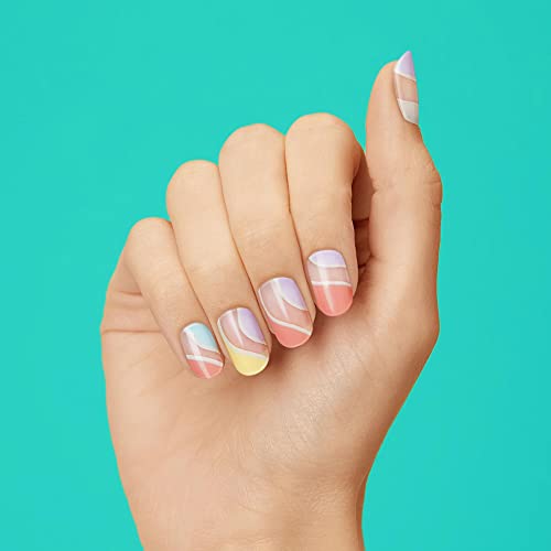 Dashing Diva Glaze Nail Strips - Good Vibrations | Works with Any LED Nail Lamp | Long Lasting, Chip Resistant, Semicured Gel Nail Strips | Contains 34 Salon Quality Nail Wraps, 1 Prep Pad, 1 Nail File - Image 3