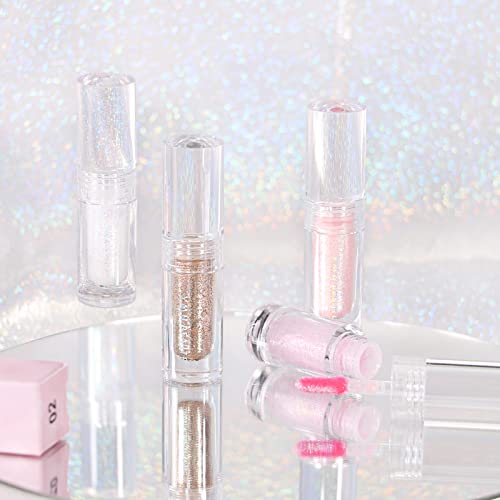 Liquid Glitter Eyeshadow, Pigmented, Long Lasting, Quick Drying, Easy to Apply, Loose Glitter Glue for Eye Crystals Makeup (Holographic Pink Gold Shimmer Peal 02) - Image 7