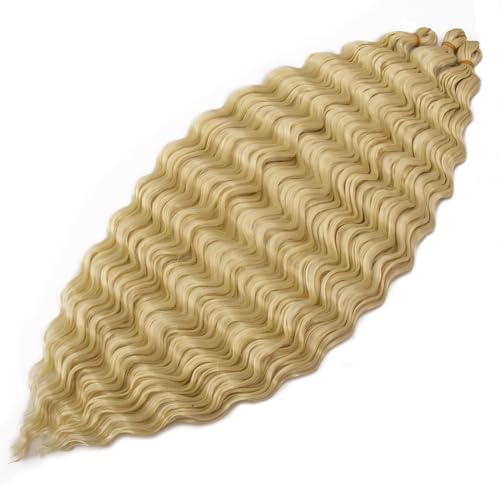 Curly Braiding Hair Ocean Wave Crochet Hair 22Inch Deep Curly Crochet Braids Wet and Wavy Braiding Hair Synthetic Crochet Hair for Black Women Human Hair ? (613#, 22 Inch (Pack of 6)) - Image 2