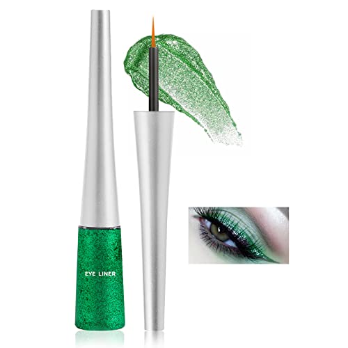 Boobeen Colorful Glitter Eyeliner Liquid Shimmer Eyeliner Waterproof Metallic Eyeliner Smudge-Proof Suitable for Women, 1 Pcs