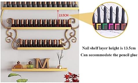 5 Tier Metal Nail Polish Rack Organizer Double S Curve Black Set of 4 - Image 4