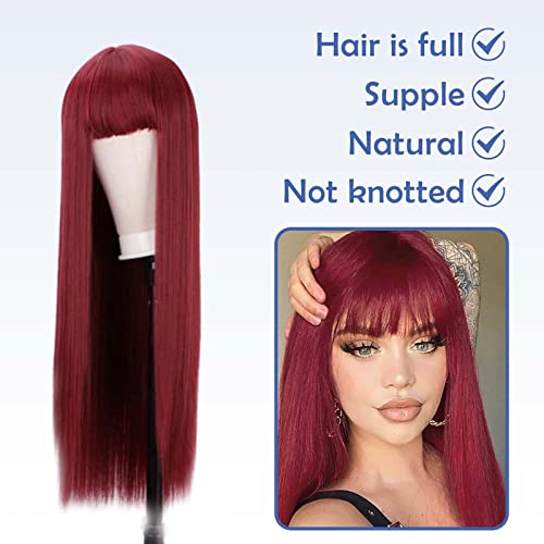 Hair Extensions for Short Hair Female Bangs Wig Not Install European American Fashion Wig Long Hair Female Straight To Wear Hairdresser And Wig Hair Bangs Wet And Wavy (B, One Size) - Image 3