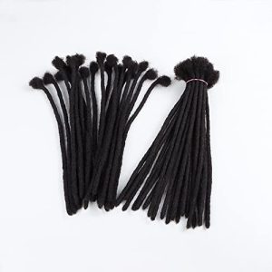 Afro kinky Loc Extensions Human Hair 0.4cm 0.6cm 0.8cm Thickness Natural Black Human Hair Dreadlock Extensions for Man/Women Full Head Handmade Permanent loc Extensions Bundles Can Be Dyed Bleached Curled and Twisted (8in 60 strands, Natural black 0.4cm)