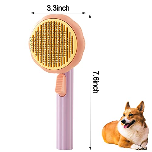 iZiv Cat Brush with Release Button, Pet Grooming Brushes for indoor Cats Shedding, pet comb for Long or Short Haired Cats, pumpkin cat hairbrush for Kitten Cats Dogs Rabbits Massage Removes Loose Fur - Image 6