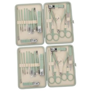 36 Pcs Green Manicure Set Professional Nail Kit Mens Trimmers Green Accessories Nail Tools for Nail Art Nail Cutter Nail Care Kit Travel Stainless Steel Clippers Cosmetic
