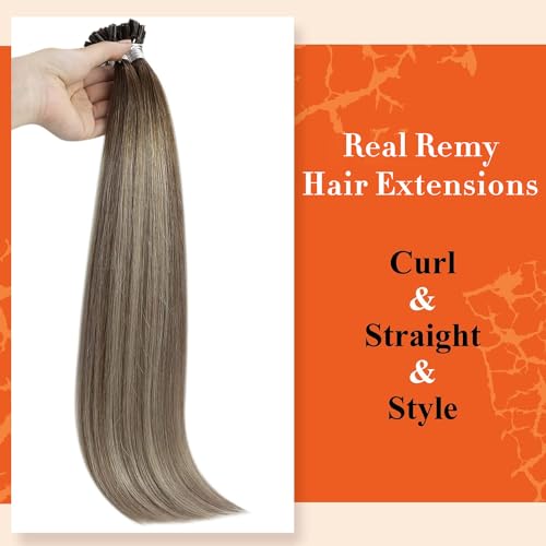 18 Inch U-Tip Balayage Human Hair Extensions 50g Full Head Natural Look - Image 5