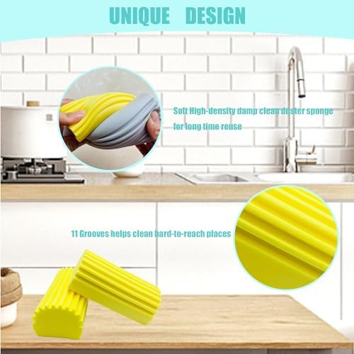 2-Pack Reusable Damp Cleaning Sponge for Kitchen Stoves, Sinks, Blinds, and Surfaces - Image 3