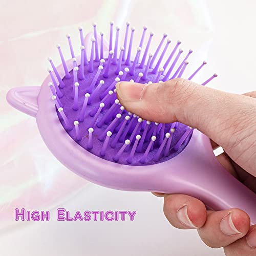 Cute Pink Cat Ear Detangler Hair Brush with Mirror for Kids and Girls - Image 4