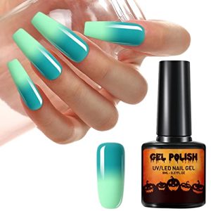 Halloween Color Changing Gel Nail Polish 1PC Long Lasting Glossy Gradient Mood Nail Gel for DIY Nail Art Manicure at Home Salon