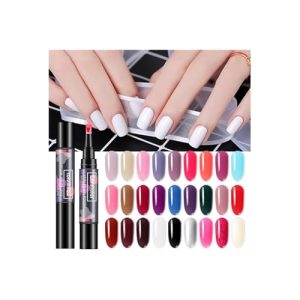 27 Colors Bright Gel Manicure Pen, Soak Nail Polish Pen, Nail Art Salon Nail Coated Supplies Easy to Color Long Lasting, No Need Base & Top Coat, 1pc Nail Polish Pen