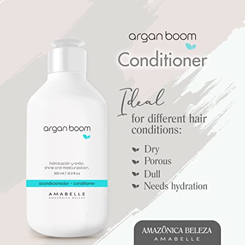 AMAZONICA BELEZA Argan Boom Shampoo and Conditioner for Moisturizing and Nourishing | Hydrate & Repair Dry Hair | Hidrata y Repara |10 Oz - Image 3