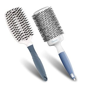 2-Inch Ceramic Ion Round Hair Brush Set for Effortless Detangling All Ages