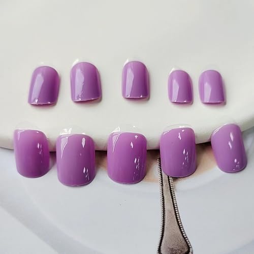 SHANRUN 24 Pcs Short Square Ombre Gel Press on Nails with File and Glue Kit - Image 5