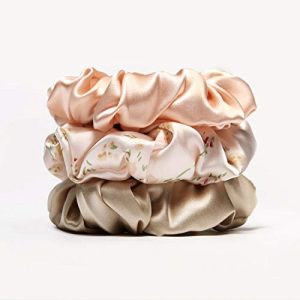 3Pack Silk Scrunchies For Hair 100% Pure Mulberry Silk 16 Momme Scrunchies With Elastic Band Silk Hair Scrunchies Hair Ties For Women Girls