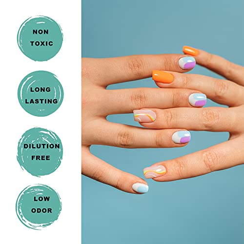 Airbrush Gel Nail Polish 12 Colors Spring Summer Collection for Nail Art Design Stickers French Manicures Nail Stencils Paint 10ml/0.33 Fl oz Long Lasting Without Dilution Soak Off Nails Gel Set - Image 5