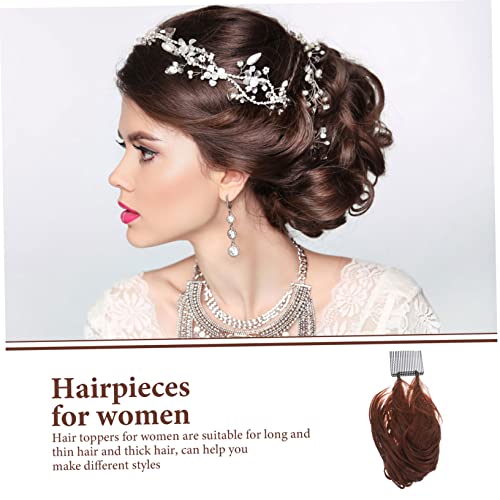Beaupretty 5pcs wig hair bumps for volume insert french braid tool bump it ponytail hair clip hair toppers for women real human hair European and American top hat high temperature wire Miss - Image 9
