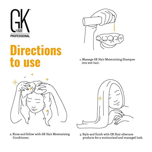 GK HAIR Global Keratin Leave in Conditioner Cream For Detangling Smoothing Strengthening 130ml - Moisturizing Shampoo for Color Treated Dry Damage Curly Frizzy Thinning 300ml - Image 5