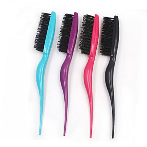 4-Piece Boar Bristle Teasing Brush Set for Hair Styling and Volume Boosting - Image 5