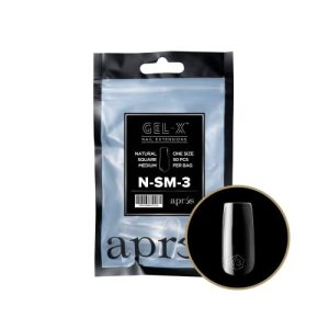 Apres - Gel X Natural Square Medium Size 3 Looks Classy On Your Nails, Suitable for All Seasons, Pack of 50 - SCM3