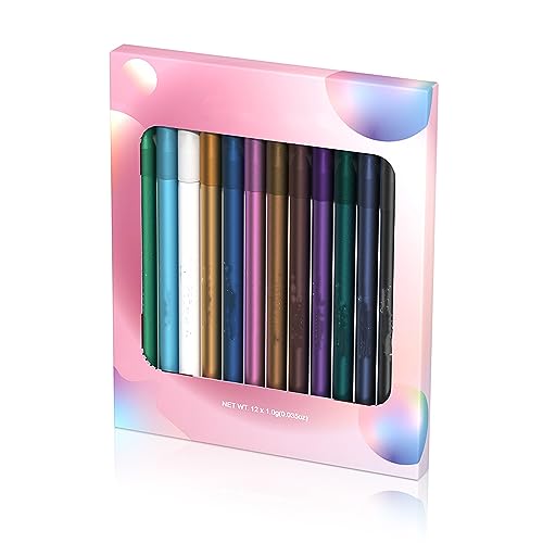 MAEPEOR 12 Colorful Matte and Pearl Eyeliner Pen, Waterproof and Long lasting Eye Shadow Pencil Make Up for Women and Girl (Set 01) - Image 6