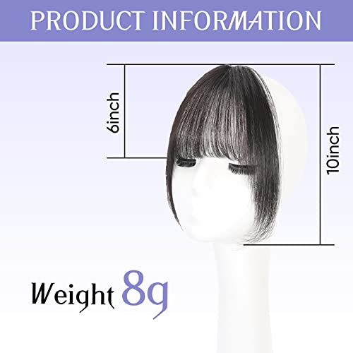 100% Human Hair Brown Black Wispy Clip-In Bangs Hair Pieces for Women - Image 6