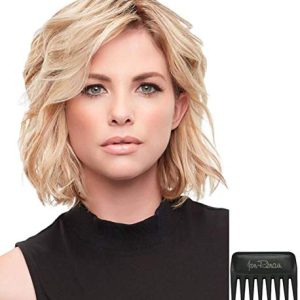 Jon Renau & Christy's Wigs Bundle - 3 Items: 8" XL easiPart French Remy Human Hair Topper Q & A Booklet & Wide Tooth Comb - Color: 22MB