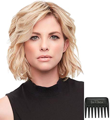 Jon Renau & Christy's Wigs Bundle - 3 Items: 8" XL easiPart French Remy Human Hair Topper Q & A Booklet & Wide Tooth Comb - Color: 22MB