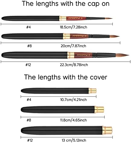 Fuumuui 3Pcs Plein Air Elegant Kolinsky Sable Watercolor Brushes with Watercolor Paint Set 72 Bright Colors, 100% Cotton 6" x 8" Cold Pressed Watercolor Paper Watercolor Palette Masking Tapes - Image 4