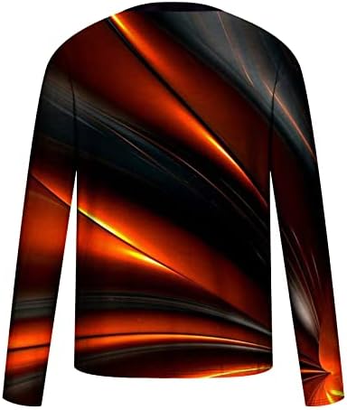 Wkishenl Men's Long Sleeve Shirts Graphic Print Crew Neck Sweatshirts Plus Size Color Block Pullover Loose Casual Tunic Tops - Image 4