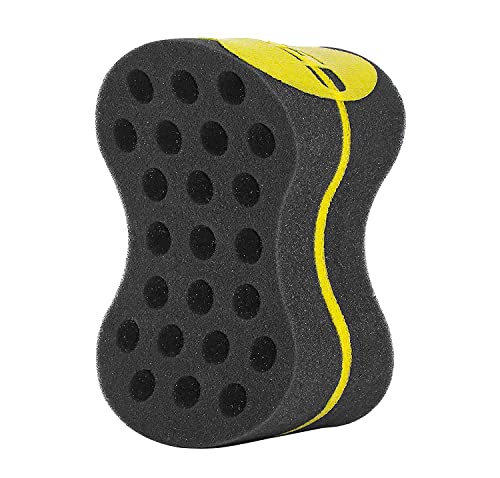 Double-Sided Hair Sponge for Black Men/Women, Hair Twisting Sponge/Twist and Curl Sponge Brush, Barber Curling Care Tool Brushes for Afro Curly Styling Dreads/Curls, Big & Small Holes (Black) - Image 7