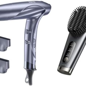 llano Foldable Lightweight Ionic high Speed brushless Hair Dryer and 2024 Cordless Portable Rechargeable Hair Straightener Brush