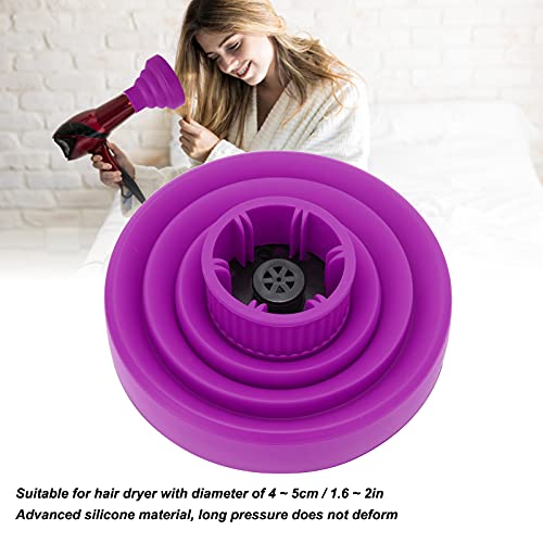 Hair Blow Dryer Diffuser, Universal Hair Dryer Diffuser Strong Toughness Convenient To Install Remove Expand Heat Area Uniform Wind for Home for Travelling(Purple) - Image 5