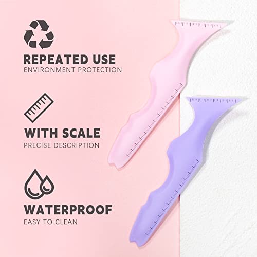 HOSAILY 2PCS 5 in1 Eyeliner Stencils Silicone Winged Tip Eyeliner Aid Eyebrow Pencil Stencils Multi-Purpose Eye Makeup Tool for Winged Eyeliner, Defined Eyebrow, Eyelash, Face Contour and Lip Line - Image 3