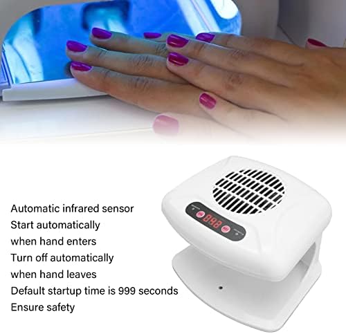 Nail Air Dryer, Powerful Rotate Motor Automatic Sensor White Nail Fan Dryer Warm Wind for Salon(#2) - Image 4