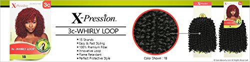 Outre Synthetic Hair Crochet Braids X-Pression Braid 3C- Whirly Loop (6-PACK, 1B) - Image 3