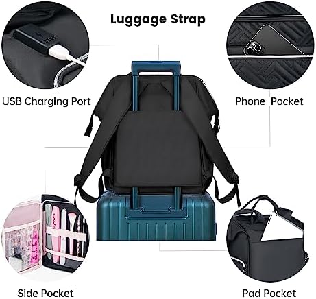 Leudes Nail Polish Organizer Holder 77 Bottles Storage for Nail Techs Supplies Nail Bag Case Backpack with USB Charging Port - Image 5