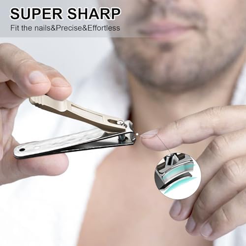 Nail Clippers, Ultra Sharp toenail Clippers, Nail Care Tools, Durable Sharp Fingernail Clipper, for Trimming Grooming, Men, Women, Champagne Gold - Image 6