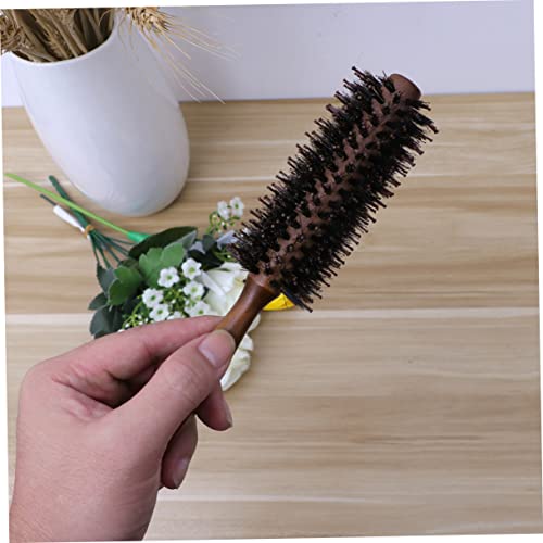 FRCOLOR Professional Round Blow Drying Hair Brush Boar Bristle Wooden Handle Medium - Image 7