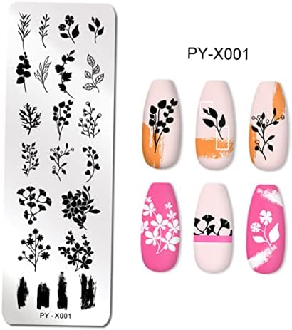 Plant Design Nail Art Stamping Kit with Fake Nails and Finger Tape 1 Set - Image 9