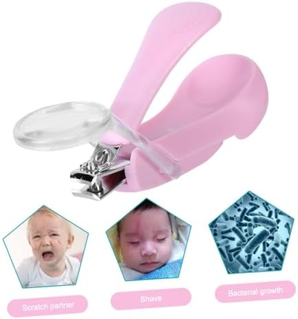 ERINGOGO 1pc Baby Nail Clippers Nail Kit Baby Nail Cutter Zoom Nail Clippers Magnifing Nail Trimmer Newborn Nail Trimmer Baby Nail Scissors Pink Infant Magnifier Abs Nail Piece - Image 3