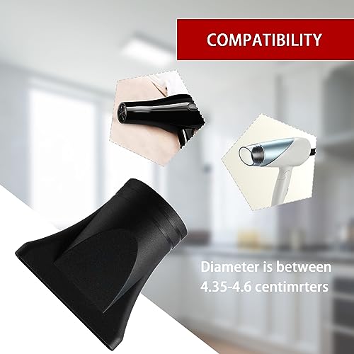 2PCS Black Nylon Hair Dryer Diffuser Nozzle,Replacement Narrow Concentrator,Replacement Blow Flat Drying Nozzle,Blow Attachment Suitable For Salon and Home Use,Not Universal Special for Diameter 4.5cm - Image 4
