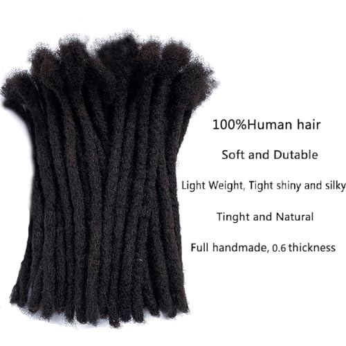 8 Inch Natural Black 0.6cm Human Hair Loc Extensions 20 Strands Dyeable Handmade - Image 3
