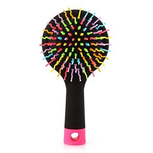 Bluelans® Detangling Brush with Mirror - Detangler Hair Comb or Brush - Wet & Dry Detangle Comb - Adults & Kids (Black)